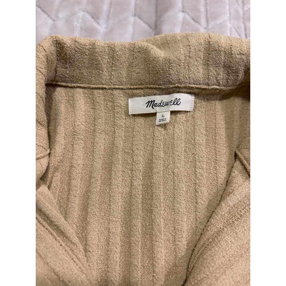 MADEWELL Ribbed Vest Top Sz L Coastal Grandmother Terry Cloth Cottagecore Boho - Picture 8 of 12